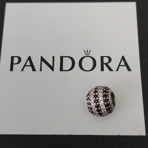 Pandora Sterling Silver Nautical Pave Lights Bead w/ Black Zirconia - 791172NCK